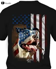 Футболка с изображением собаки питбуля, папы, США, американский флаг, футболка, подарок 4 июля, Мужская футболка, футболка