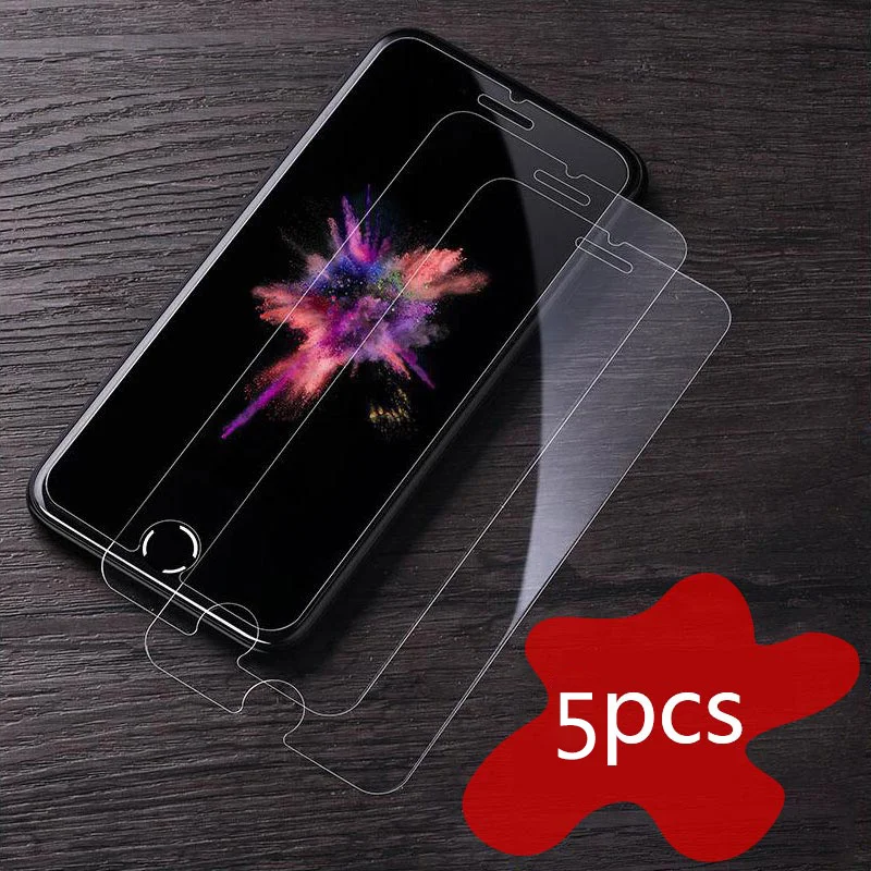 

Защитное стекло для iPhone 6, 6s, 7, 8, 4, 4s, X, XS, сверхтонкое, 0,3 мм, 9H, для iphone X, 7, 8, 5 шт.