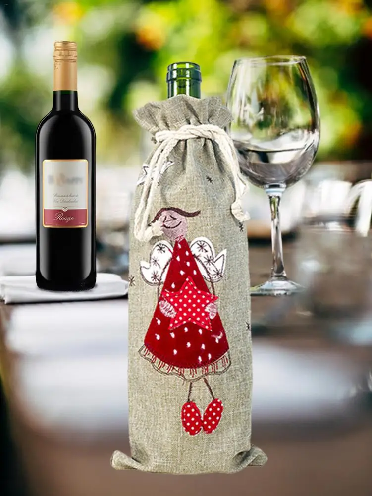 Рождественский чехол для бутылки вина и шампанского|Чехлы винных бутылок| |