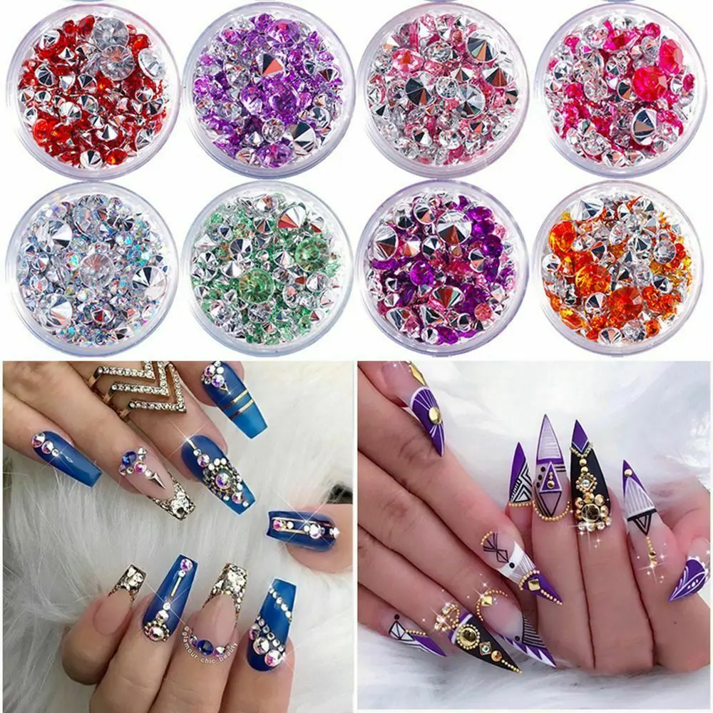 Мульти-размер острыми дном хрустальные драгоценные камни красота советы ногтей