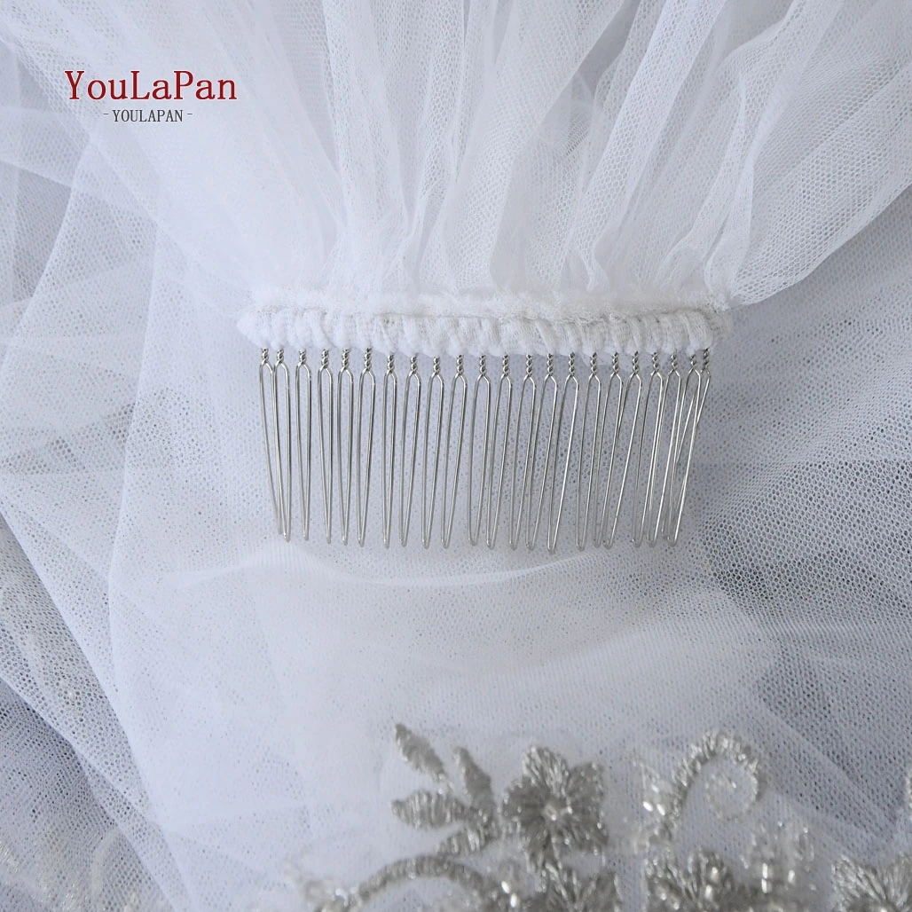 

You La Pan V50 Luxury Cathedral Length Wedding Veil One Layer Wedding Arm Veils Long Veils Wedding Cathedral with Horse Tail