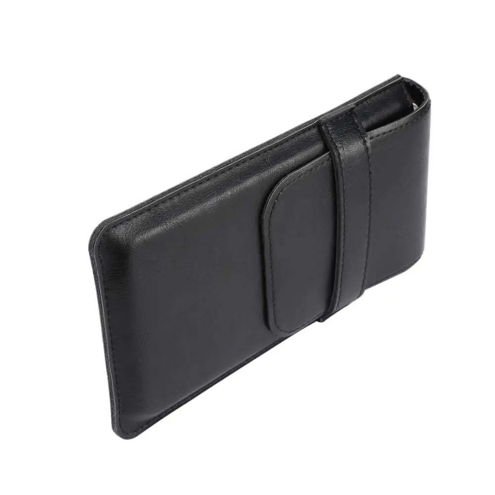 

For iphone 11 / 11 Pro Pu Leather Belt Case Retro Nylon Outdoor Pouch Universal Phone Waist Bag With Leather belt For Xiaomi