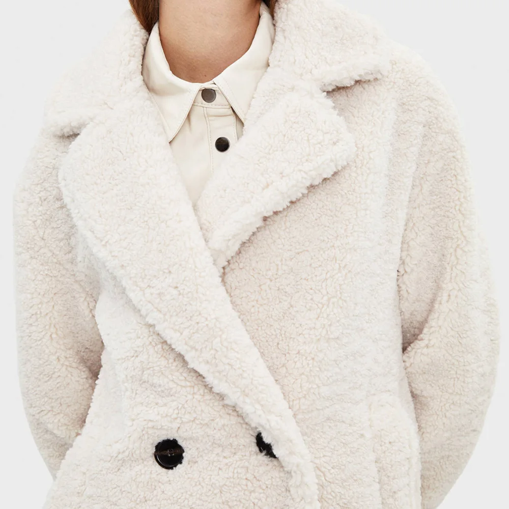 Germinate Faux Fur Coat Women Winter Lapel Cardigan Snow Thick Warm Natural Furry Teddy Plush Long Parka Jackets Overcoat Female