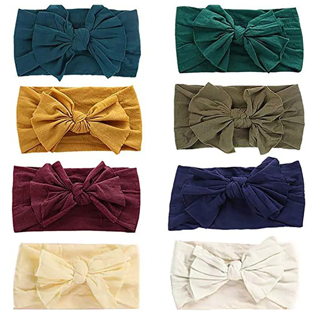 

Cute Fashion European And American Baby Headband Folding Bow Baby Hairband Super Soft Nylon Hairband