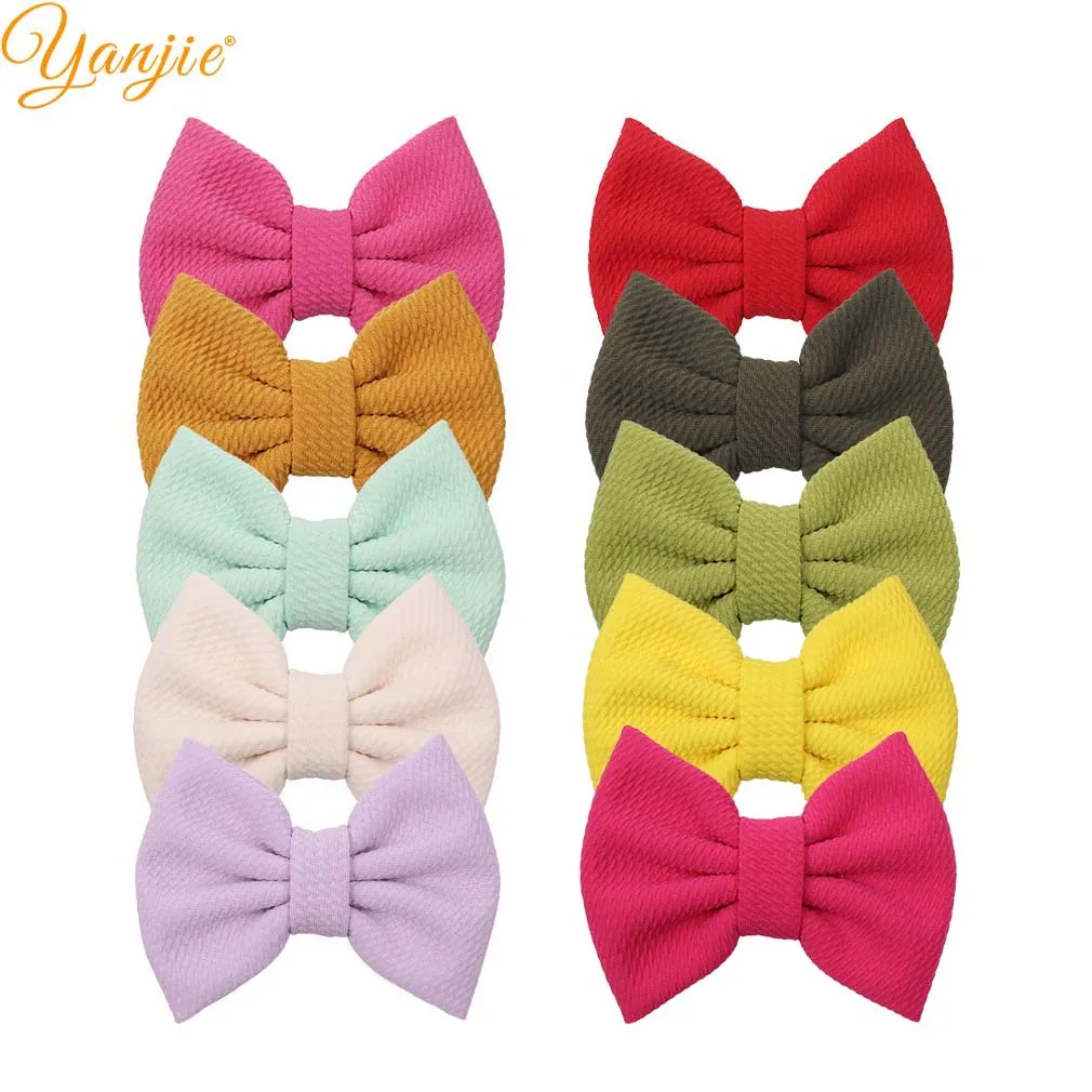 Банты для волос однотонные девочек 10 шт./лот 5 дюймов летние вафельные заколки