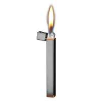 metal free fire torch lighter portable long strip refillable gas windproof lighter windproof butane cigarette compact lighter