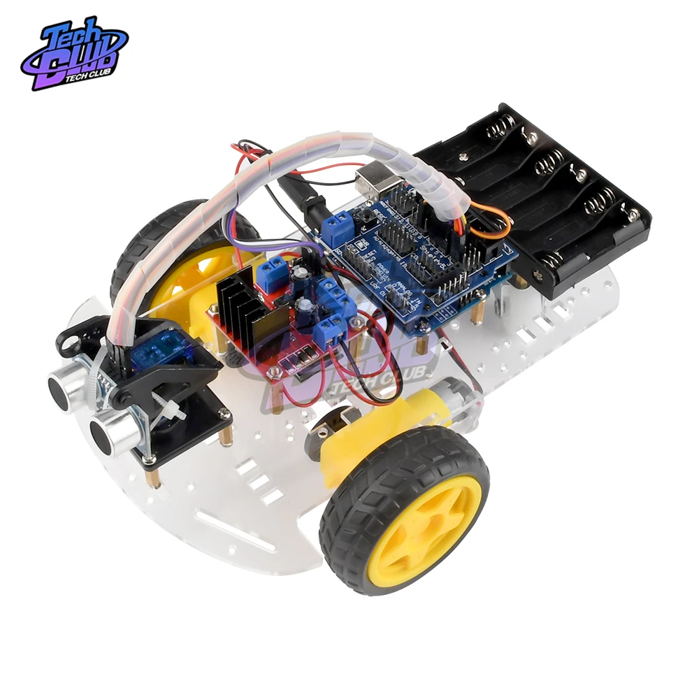 Ultrasonic obstacle avoidance L298N motor drive 2WD smart robot car Chassis kit Module for Arduino R3 DIY | Инструменты