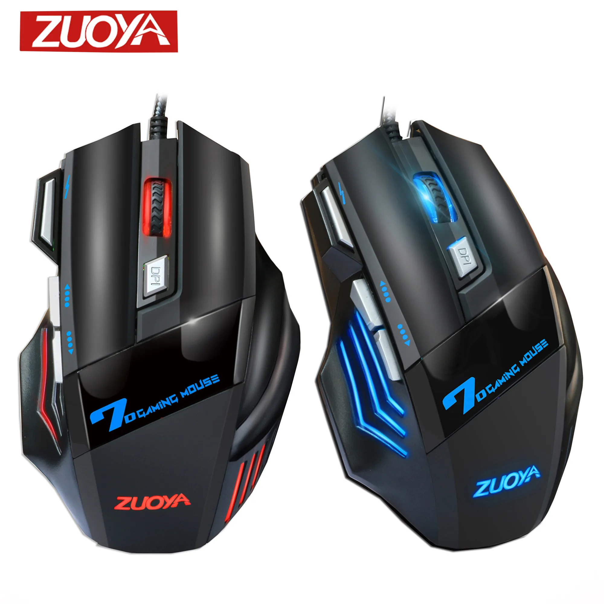 Профессиональная игровая мышь ZUOYA проводная USB 5500DPI регулируемая светодиодная