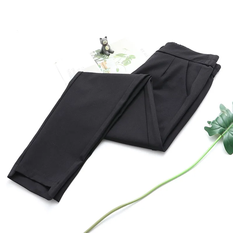 

New Korean Style Harem Pants Women's Winter Loose Straight Pants Female High Waist Fashion Black Trousers Plus Size XL - 5XL