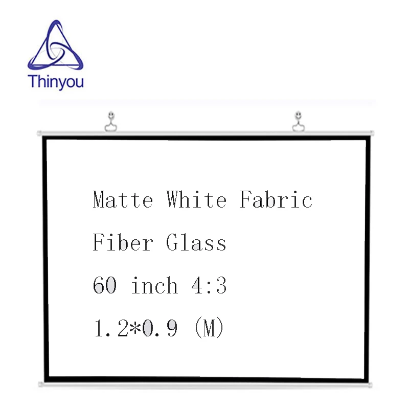 Thinyou матовый белый ткань волокно Стекло 60 дюймов 4:3 проектор экран HD для домашнего