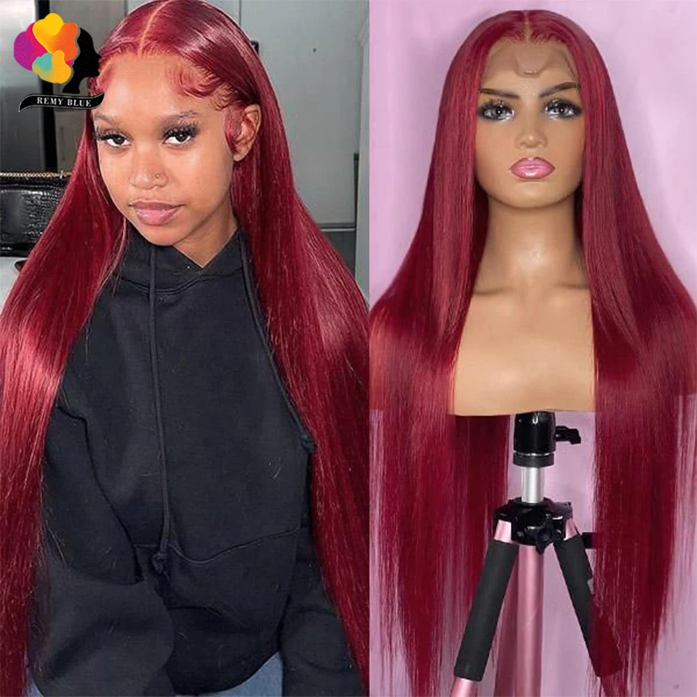 

Cherry Red Straight Lace Front Human Hair Wigs 99J Burgundy Deep Water Body Wave 13x4x4 Lace Closure Wig Human Hair PrePluck180%