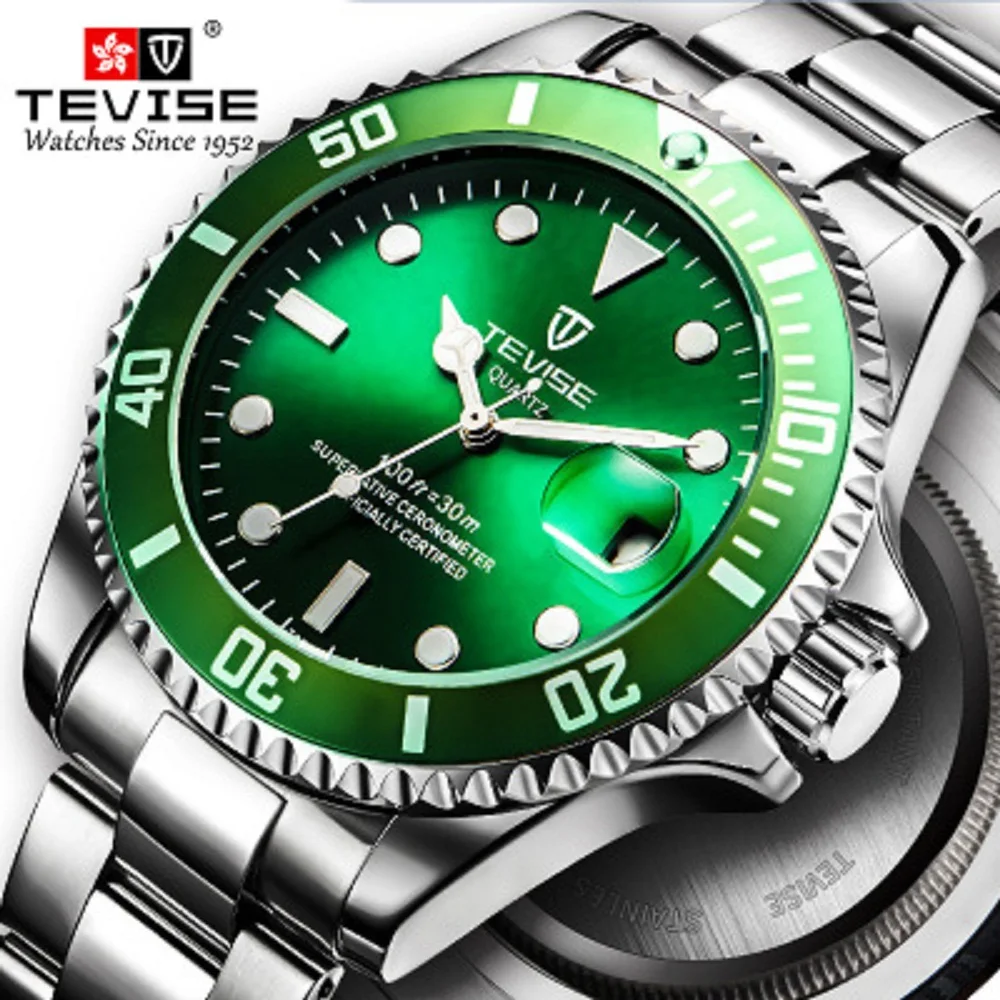 TEVISE новые кварцевые спортивные мужские часы армейские военные наручные модные