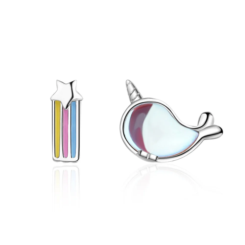 

2022 Whale EARRING STUD Rainbow Five Pointed Star Asymmetric EARRING FOR WOMAN Simple Fashion Earring Gift JY006