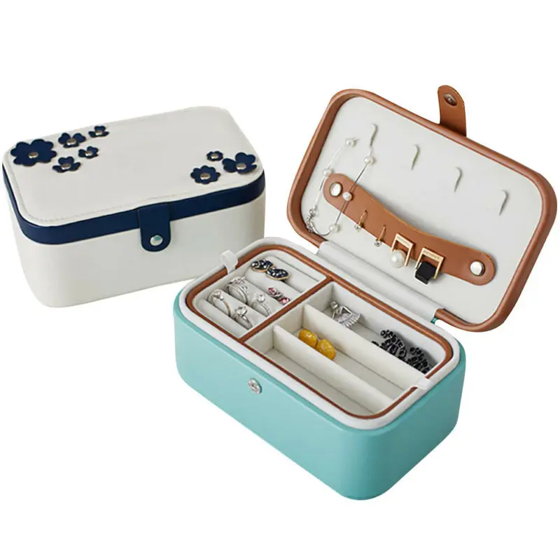 

Portable Earring Ring Jewelry Display Storage Box Case Travel Organizer Women
