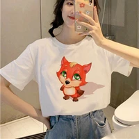cute fox print t shirts new summer tshirt women short sleeve tees tops plus casual o neck lady leisure fashion tshirts