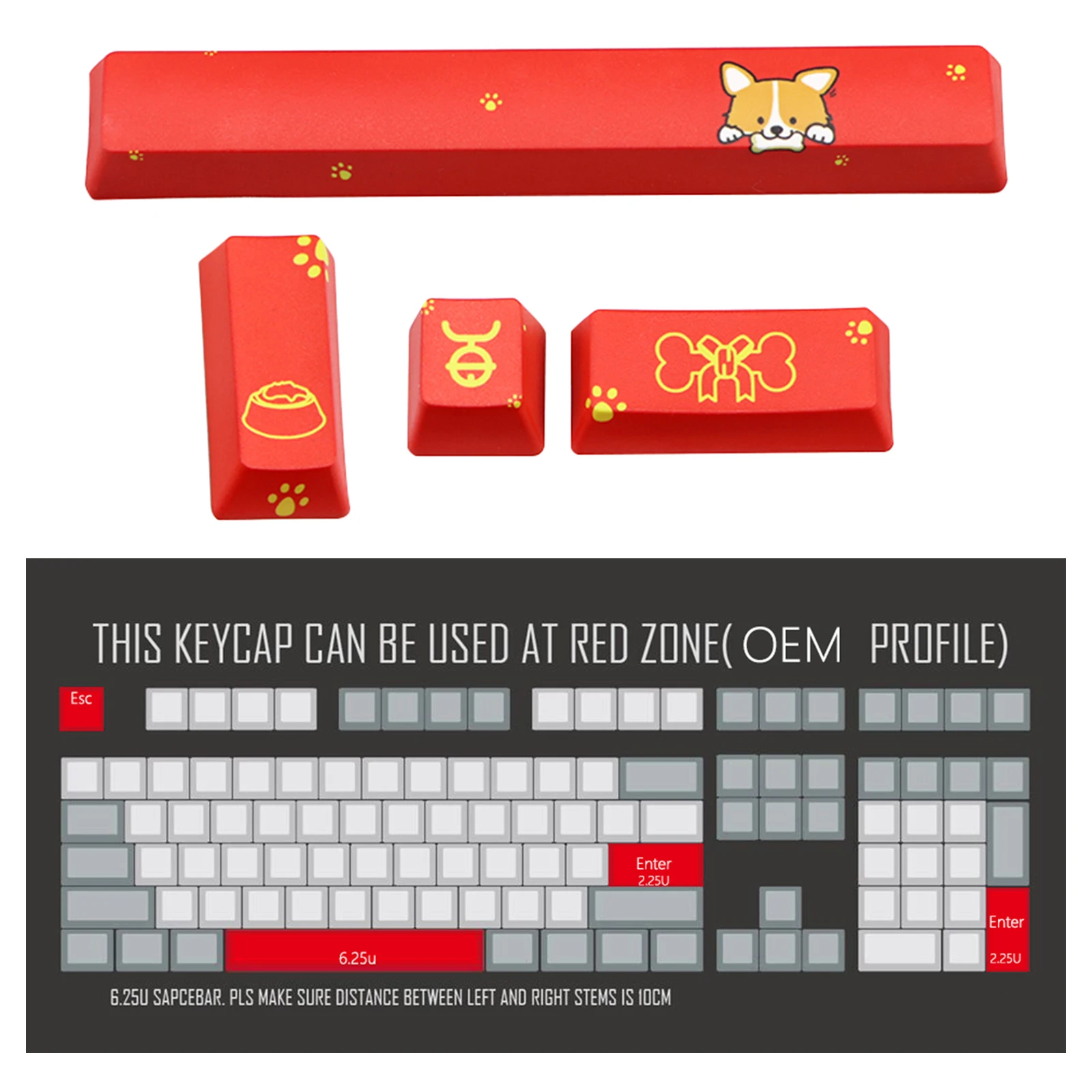 4 шт. Набор колпачков для клавиш PTB PC DIY игровая механическая клавиатура