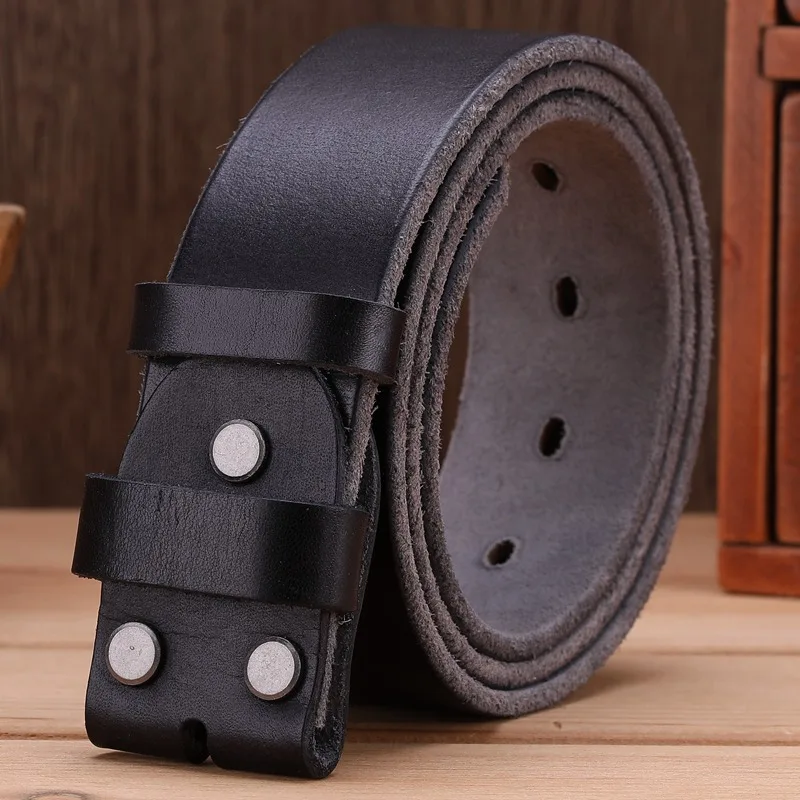 gray without buckle Нержавеющая сталь Пряжка ремень для мужской ремень класса люкс полное зерно Настоящее натуральная кожа дизайнерский мужской ремень высокого качества мягкий - Цвет: gray without buckle