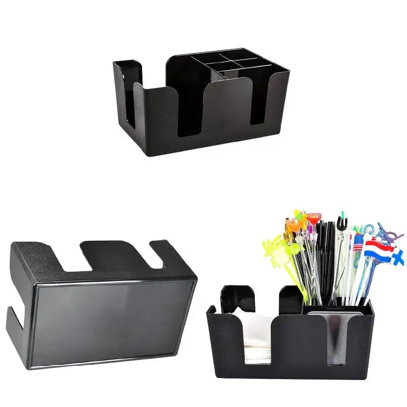 Хит продаж черный контейнер для хранения салфеток бара паба соломинки