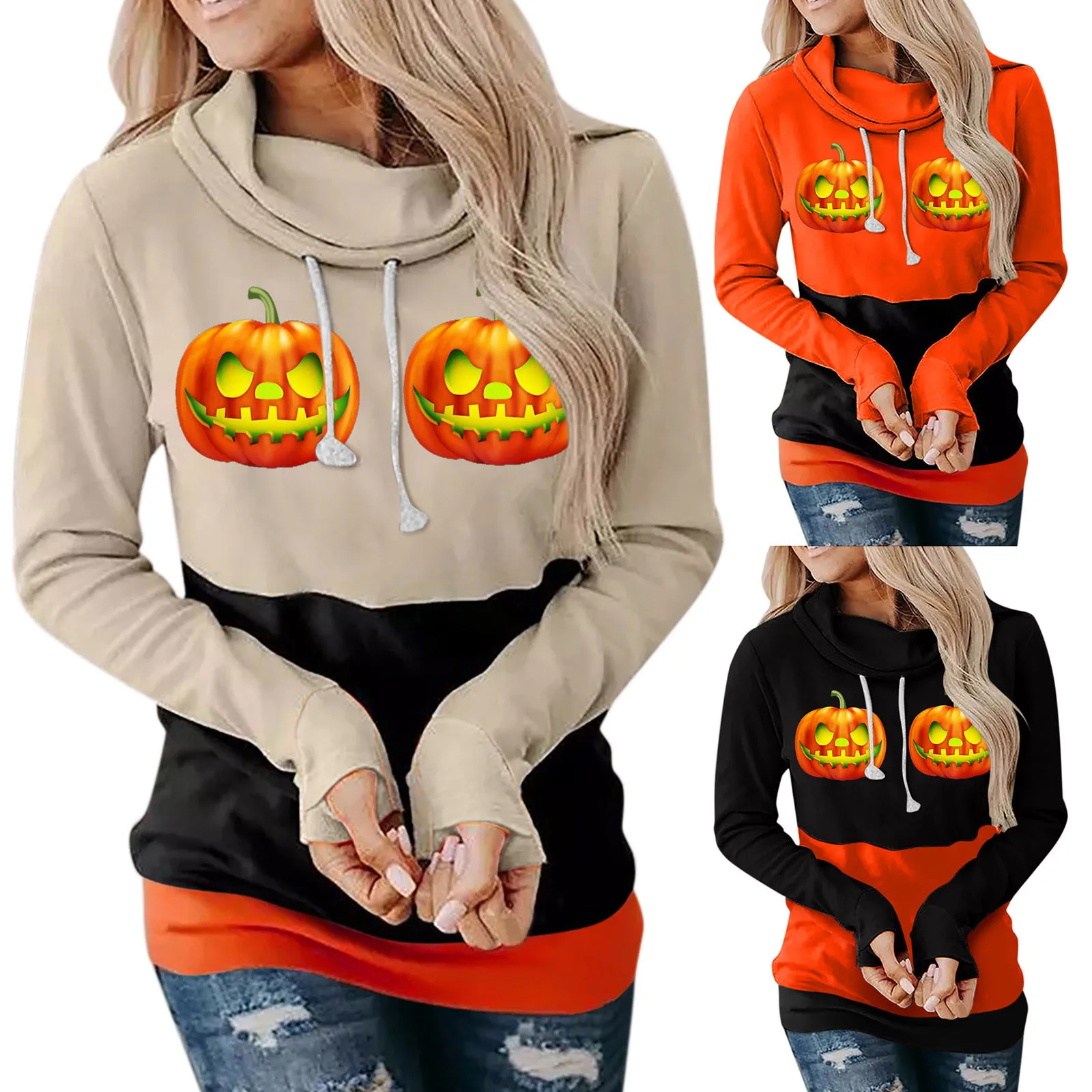 

2021 Women's Autumn Long Sleeve Sweatshirt Fashion Print Long-sleeved Hooded Sweatshirt Woman Casual Blouse Loose Pullover