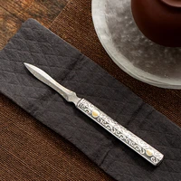 handmade puer tea knife cutter prying pattern chinese vintage thickening oolong green tea knife cone te verde chino teaware