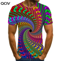 qciv dizziness t shirt men colorful funny t shirts gradient anime clothes rainbow tshirts casual mens clothing hip hop printed