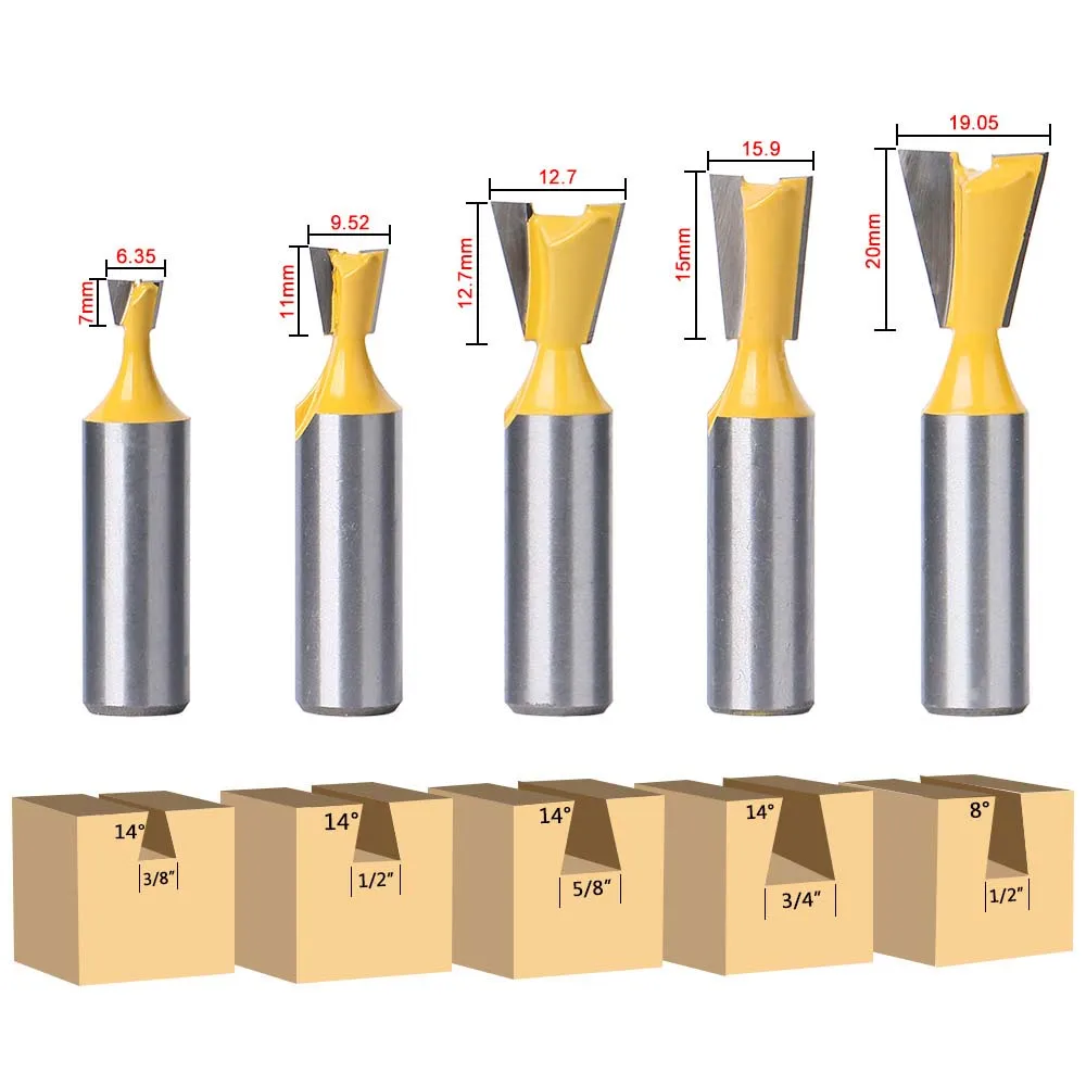 Твердосплавная фреза WREOW 5 шт./компл. 1/2 дюйма с хвостовиком деревянная для детской