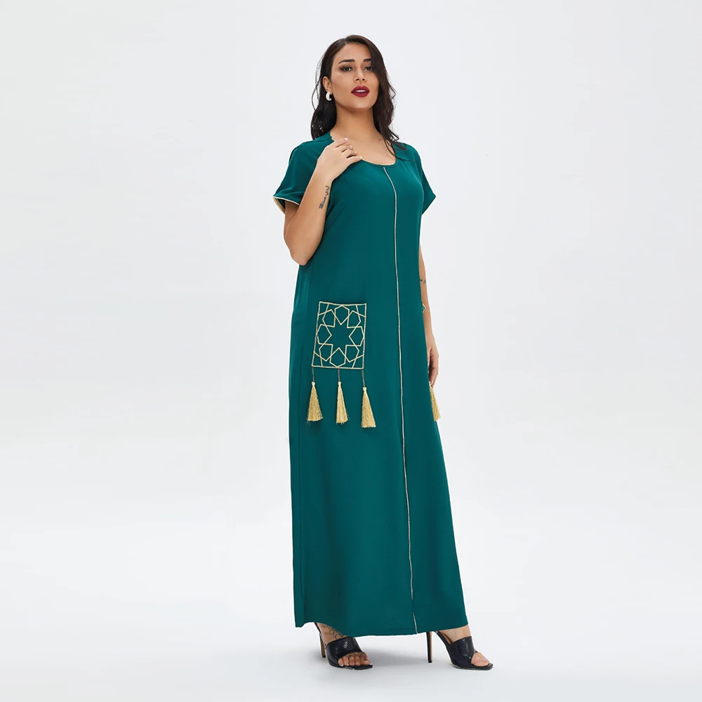 Одежда для турецкого ислама длинные платья для женщин с коротким рукавом Рамадан ИД Мубарак абайя Дубай мусульманский хиджаб платья