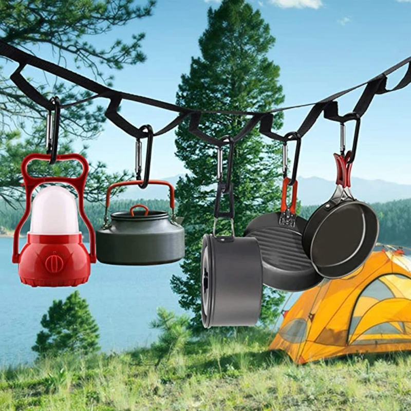

Outdoor Durable Camping Clothesline 19 Loops Tent Storage Lanyard Collective Hammock Strap Anti-skid Hanging Rope