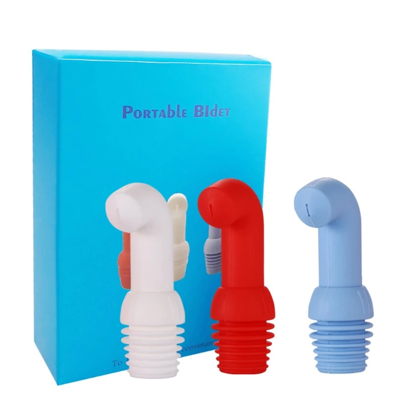 

67JB 3 Pieces Portable Hand Shower Travel Bidet Cleaner Hygiene Wash Nozzle Manual Press Women Vaginal Cleaning Tools