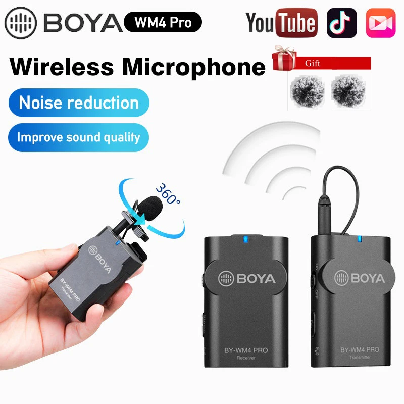 BOYA BY-WM4 Pro K1/K2 беспроводной микрофон петличный конденсаторный для Sony Nikon Canon DSLR