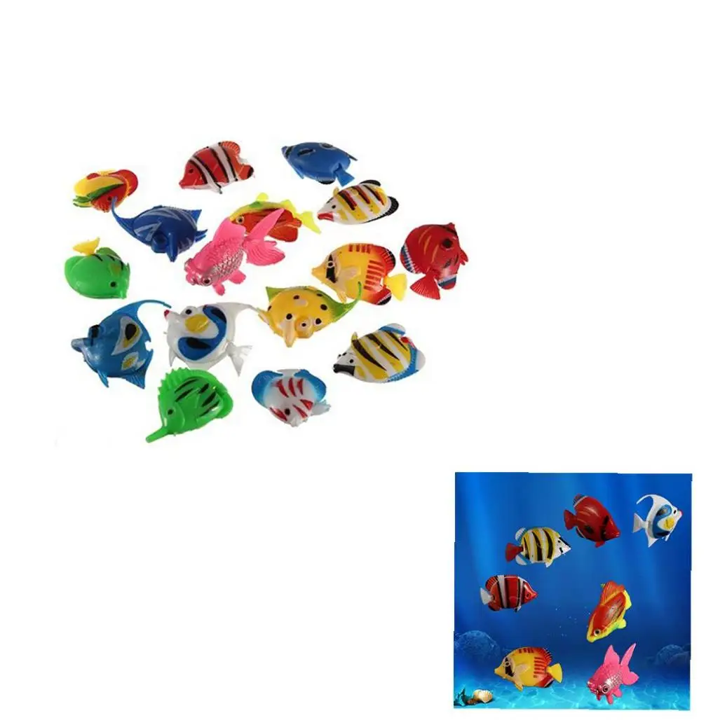 Artificial Moving Floating Fishes Plastic Ornament Decorations for Aquarium Fish Tank Landscape Random Color 1pc | Дом и сад