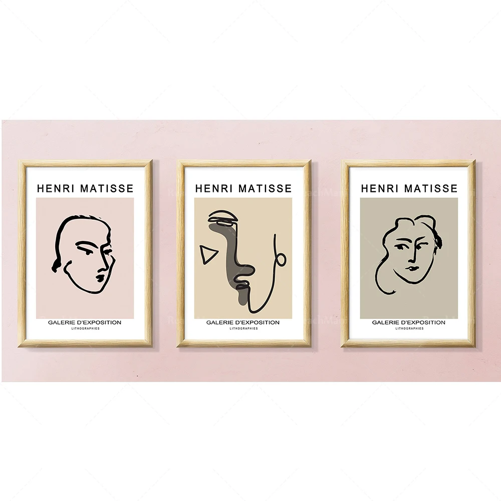 

3 sets of Matisse exhibition posters l digital downloads | printable murals l modern sketches l Matisse line drawings