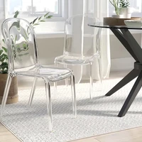 zq nordic creative transparent stool acrylic modern simple crystal cosmetic chair plastic dining chair
