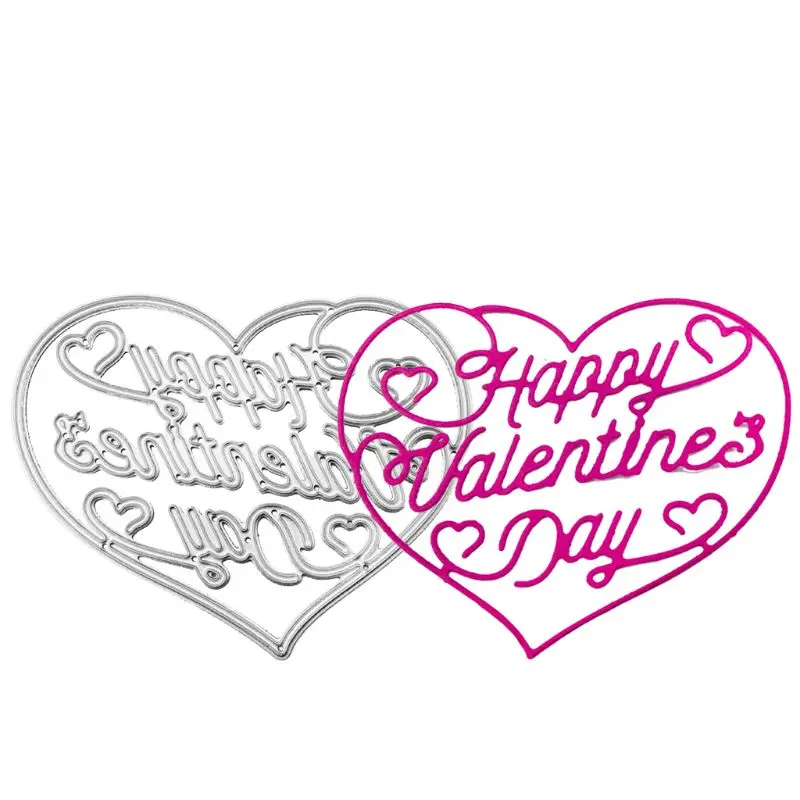 

Happy Valentines Metal Cutting Dies Stencil Scrapbooking DIY Album Stamp Paper Card Embossing Decor Craft New Dies for 2020