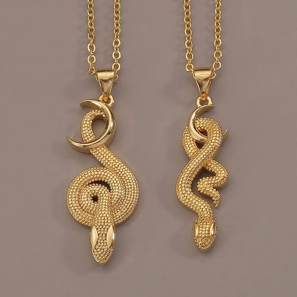 

Unique Snake Pendant Necklace For Girl Women Man High Quality 18k Gold Plated Charm Fashion 2021 Jewelry New Set
