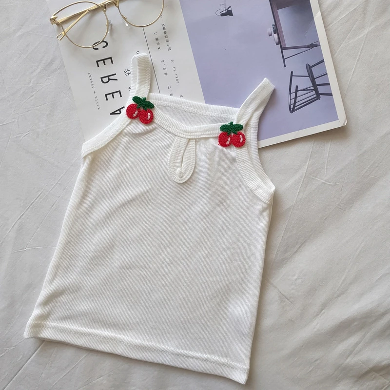 

Fashion Girl T-shirts Baby Girls Summer New Vest Sleeveless Cute Rainbow Striped T-shirt New1