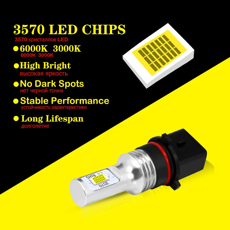 iJDM HID White No Error Canbus P13W SH24W LED Bulbs for Mazda CX5 CX-5 2013 2014 2015 Driving DRL Daytime Running Light Lamp | Автомобили