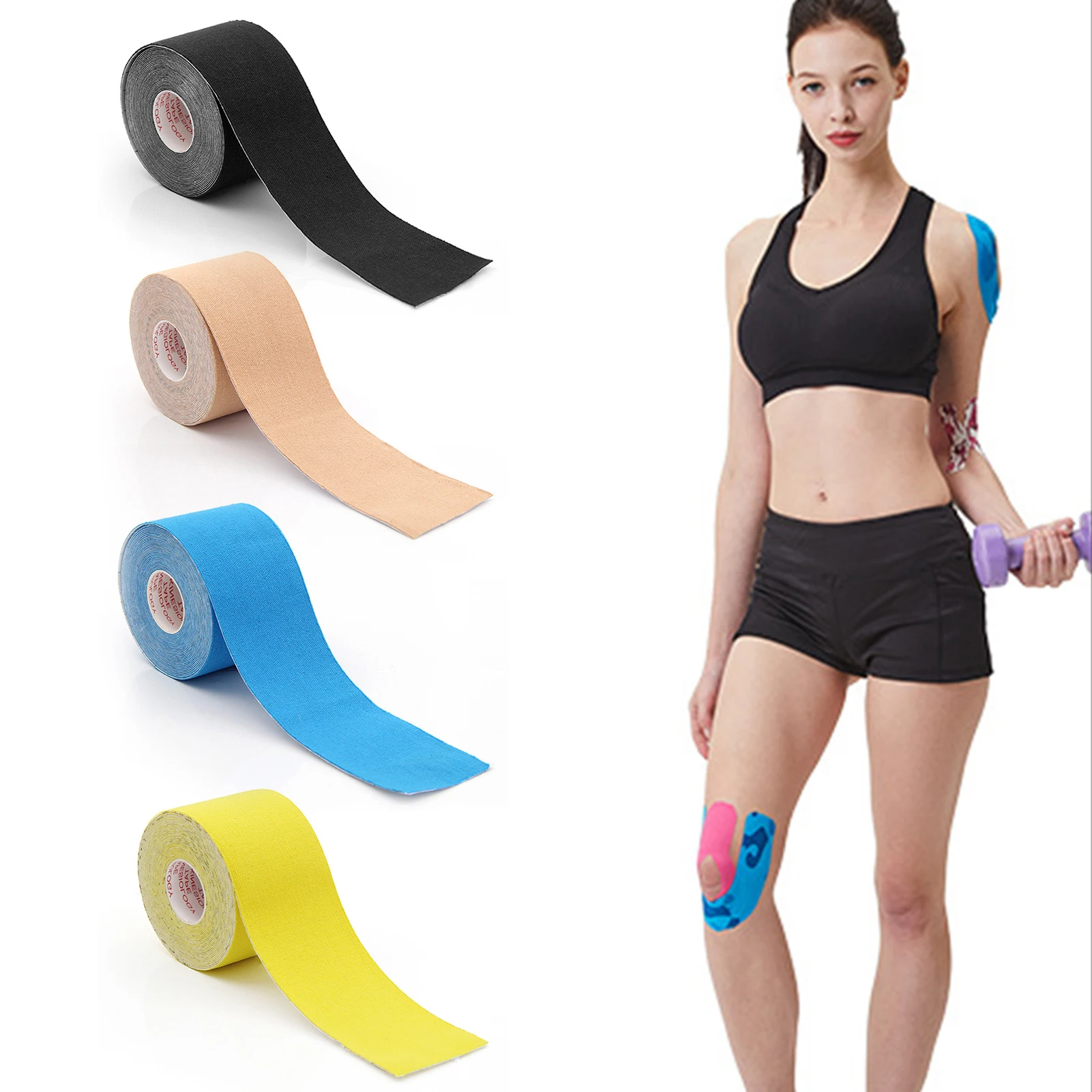 

Kinesiology Tape Elastic Bandage Sports Wrap Tape For Finger Joint Knee First Aid Kit Pet Tape Muscle Pain Relief Muscle Bandage