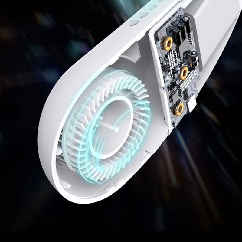 

Creative Bladeless Necklace Fan Portable Hanging Neck Fan USB Charging Cooler N58B