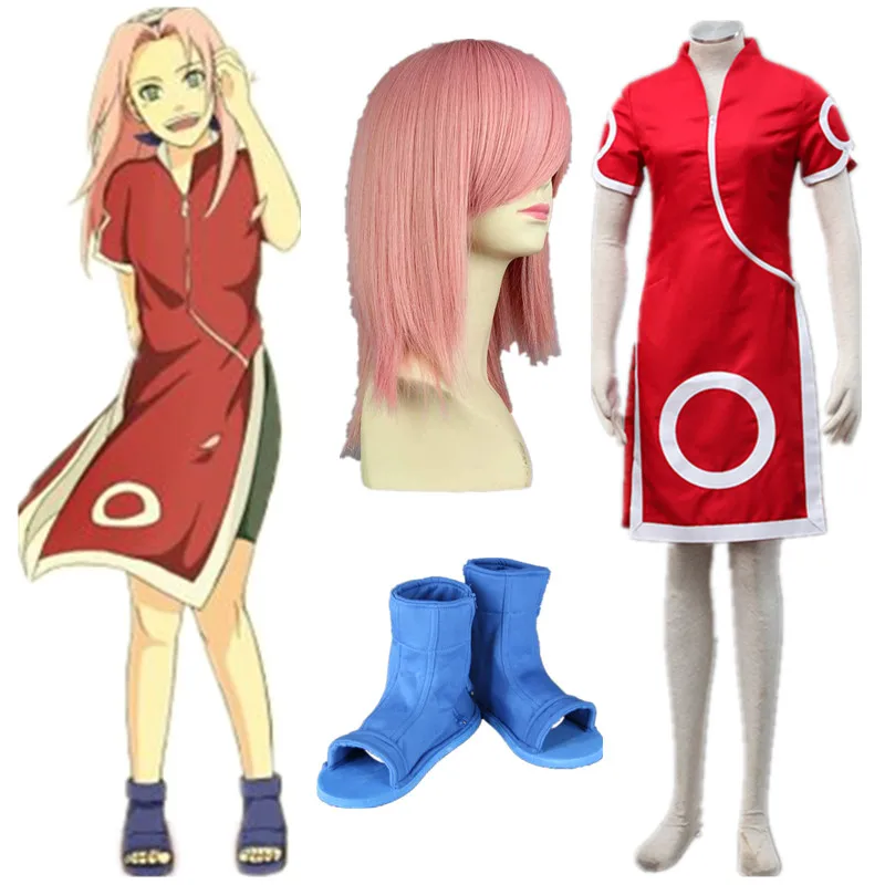 

Аниме Косплей Haruno Sakura 1-й Хэллоуин Косплей Костюм Хэллоуин комикс Косплей
