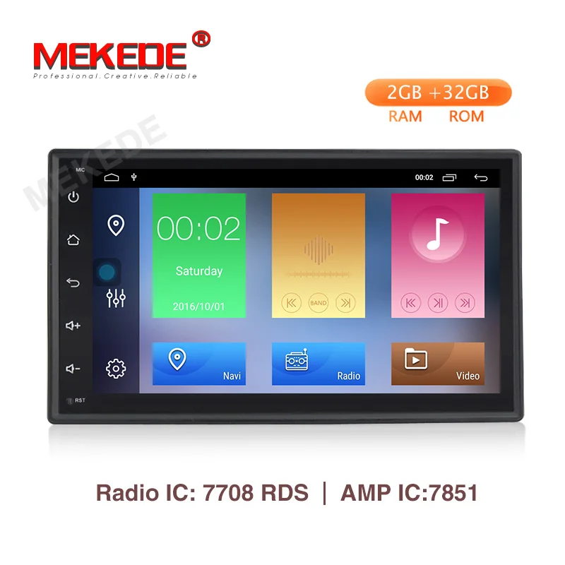 MEKEDE Android9.1 2 + 32G четырехъядерный 7 ''HD экран автомобильный dvd для 2Din