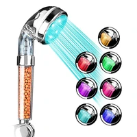 zloog hot 37 colors led shower head mineral stones filter high pressure water saving handheld shower head for bathroom