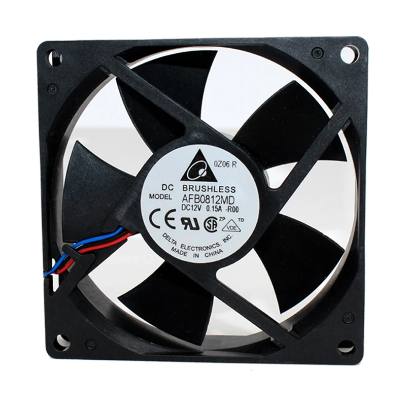 Серверный охлаждающий вентилятор Delta Electronics AFB0812MD R00, постоянный ток 12 В, 0,15 А, 80x80x20 мм, 3-проводной