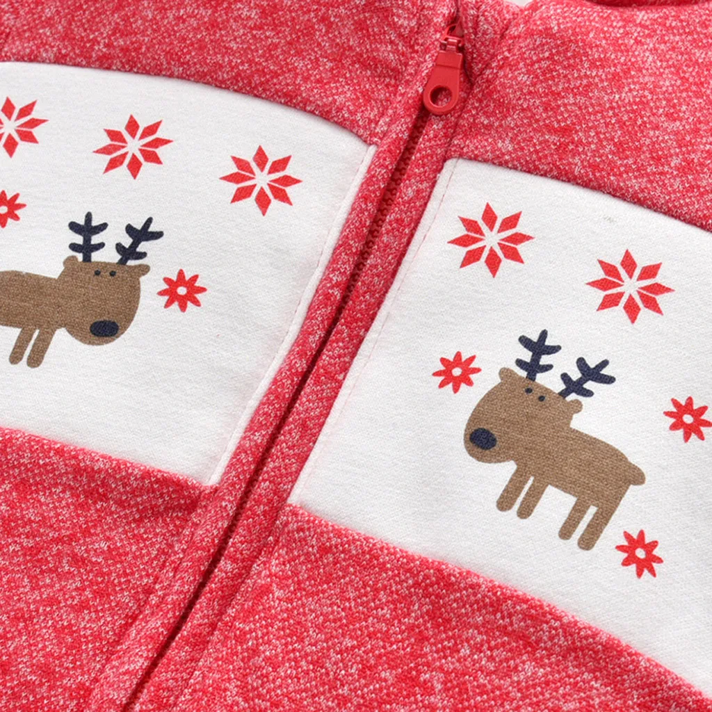 Милый Рождественский комбинезон с капюшоном для новорожденных мальчиков и