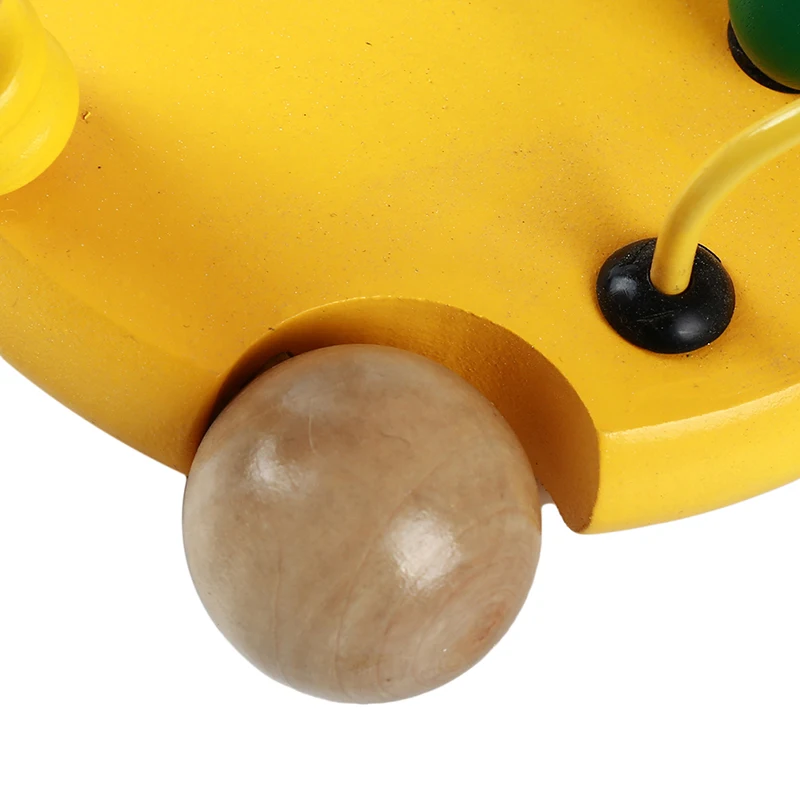 

Wooden Golden Tortoise Baby Toddler Walk Along Animal Baby Wooden Pull Car Children Toy Around Beads Maze Wire Circle Game Props