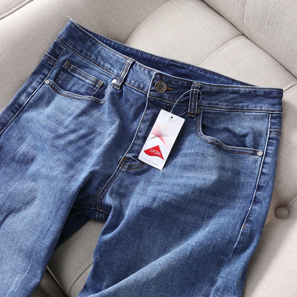 Из чистого хлопка эластичная синие прямые мужские джинсы traff-стиль za 2021 для