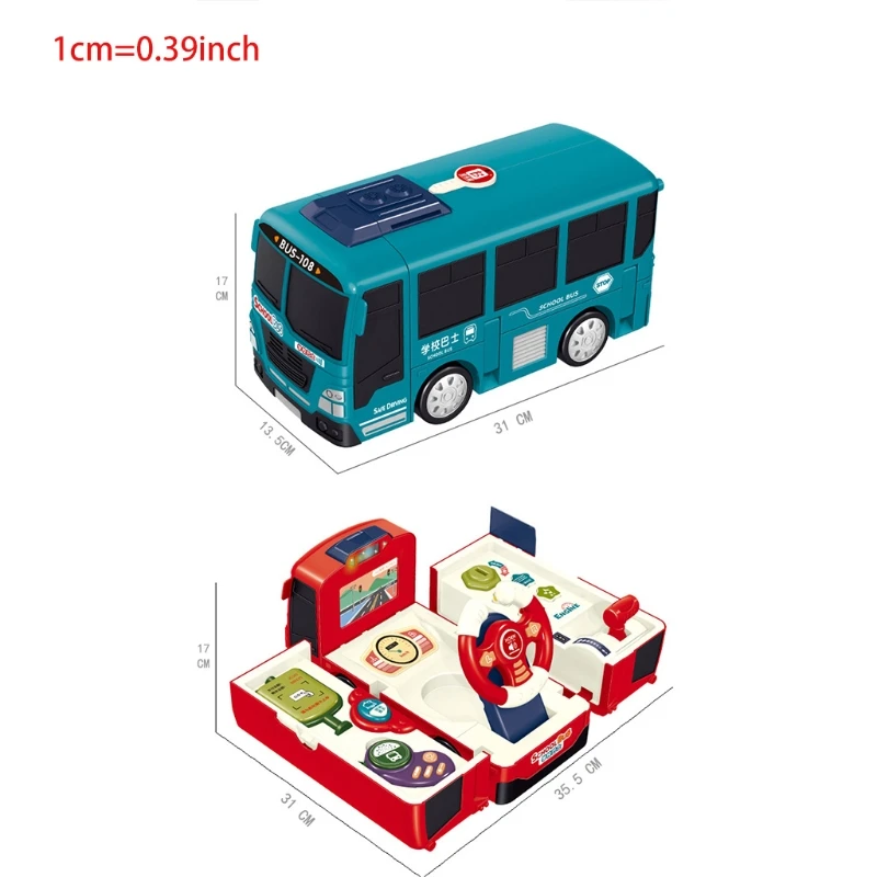

Children Bus Toy Copilot Steering Wheel Puzzle Baby Developing Educational Toy