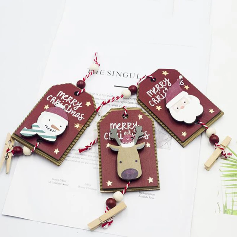 3 шт./лот рождественские деревянные окрашенные зажимы открытка фото зажим