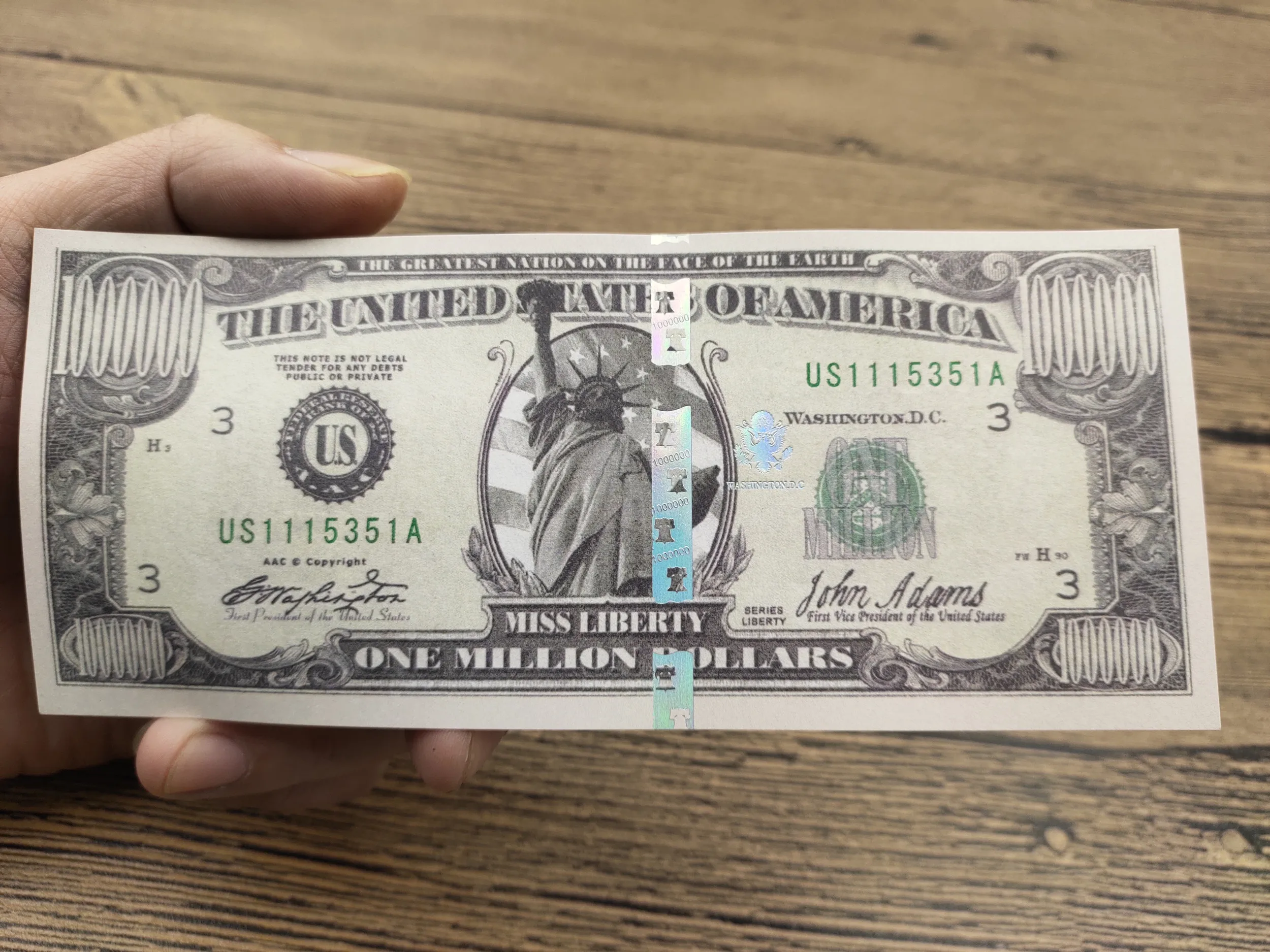 20 шт. один миллион долларов США бумажные Поддельные Банкноты банкноты без