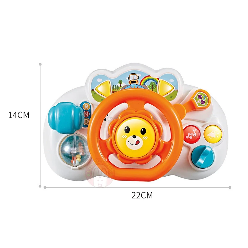 eletric simulation steering wheel toy with light sound baby kids musical educational copilot stroller steering wheel vocal toys free global shipping